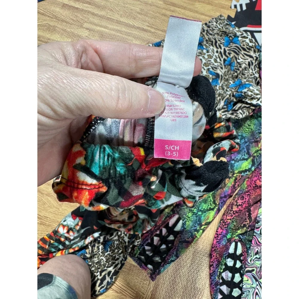 Lot of 5 Printed Leggings Floral Butterfly Snakeskin Swirl Splatter CutOut Ankle